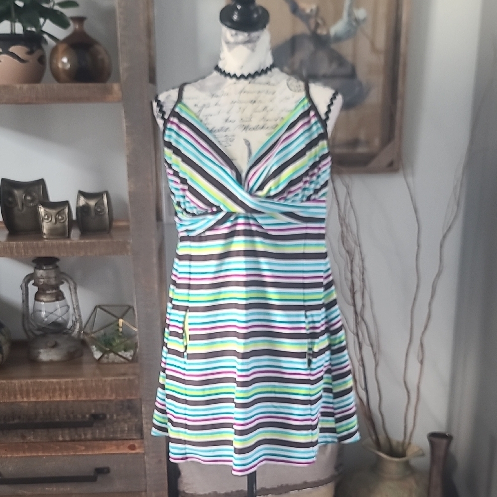 Athleta Lime Green Activewear Dress Swim Suit